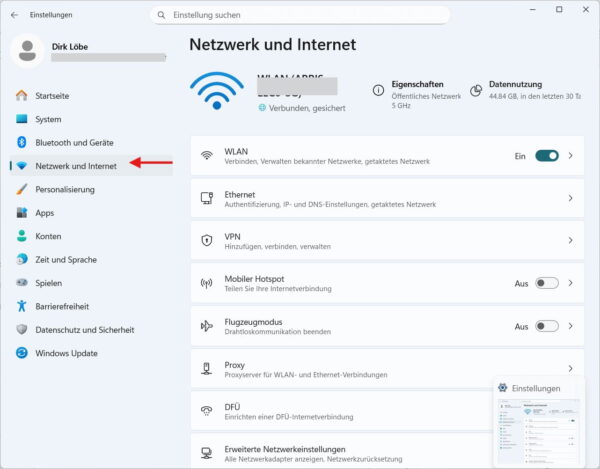 Netzwerk und Internet Einstellungen unter Windows öffnen und konfigurieren