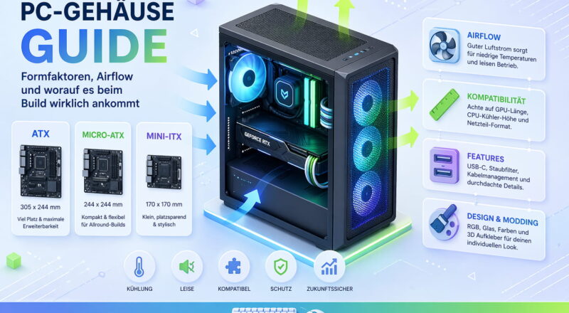 PC-Gehäuse Guide mit Überblick zu Formfaktoren, Airflow und Kompatibilität für den PC-Build