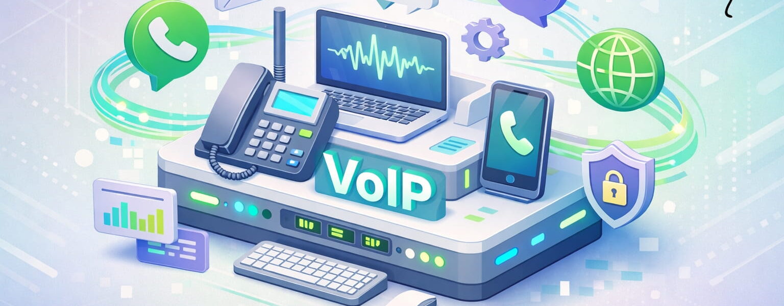 VoIP einfach erklärt: Telefonieren über das Internet mit Router, Smartphone und Datenübertragung visualisiert