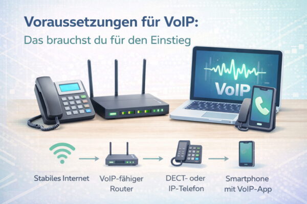 VoIP Voraussetzungen: Router, Telefon, Smartphone und Internetverbindung für Telefonie über das Internet