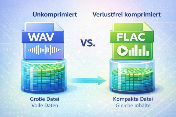 WAV vs FLAC Unterschied – unkomprimiert vs verlustfrei komprimiert einfach erklärt