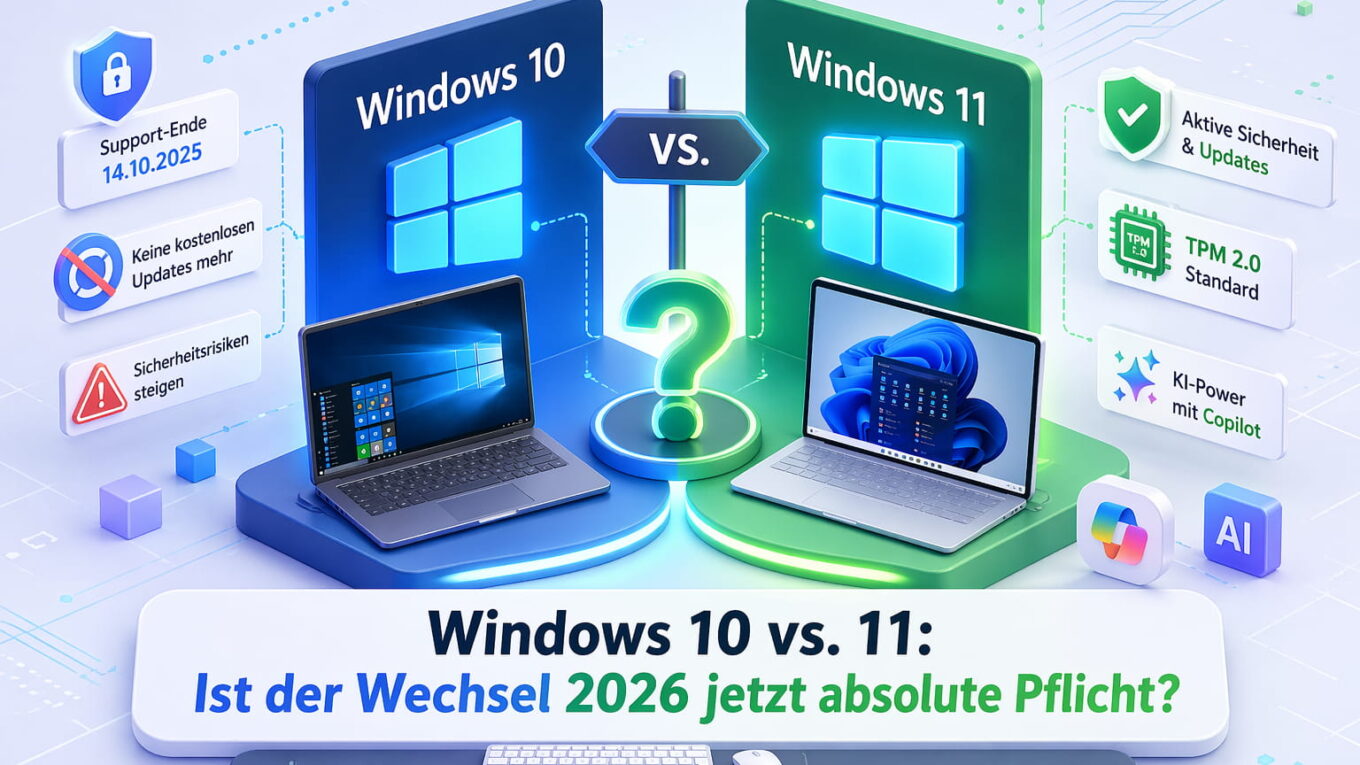 Windows 10 vs Windows 11 Vergleich mit wichtigsten Unterschieden und Upgrade-Entscheidung 2026