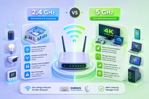 2,4 GHz vs 5 GHz WLAN Vergleich mit Reichweite und Geschwindigkeit im Überblick