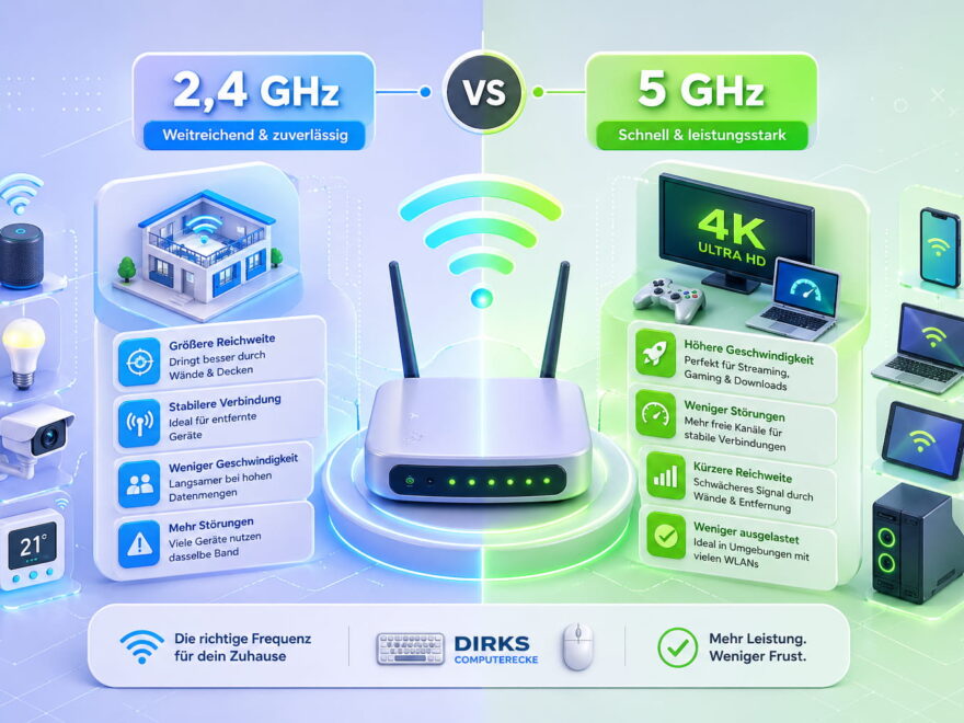 2,4 GHz vs 5 GHz WLAN Vergleich mit Reichweite und Geschwindigkeit im Überblick