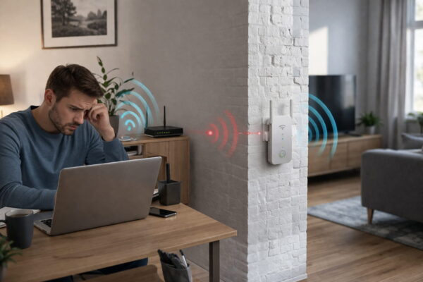 WLAN-Probleme trotz Repeater durch schlechte Verbindung oder falsche Platzierung im Wohnzimmer