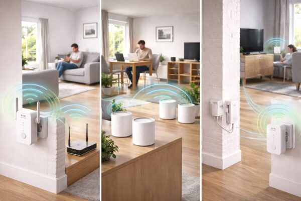 Vergleich von WLAN-Repeater, Mesh-System und Powerline im Einsatz in einer Wohnung