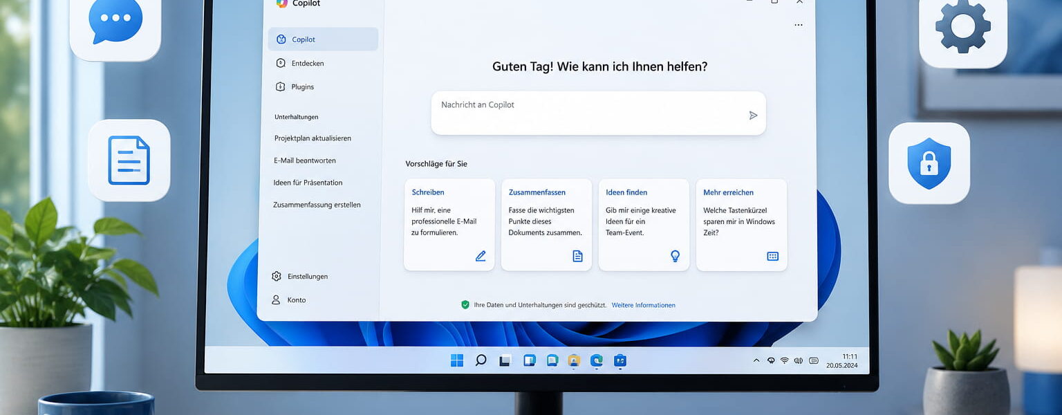 Copilot in Windows 11 auf einem modernen Desktop-PC