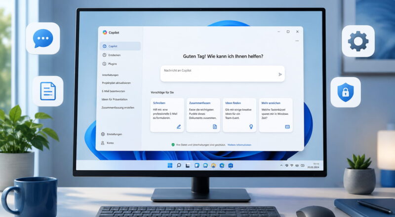 Copilot in Windows 11 auf einem modernen Desktop-PC