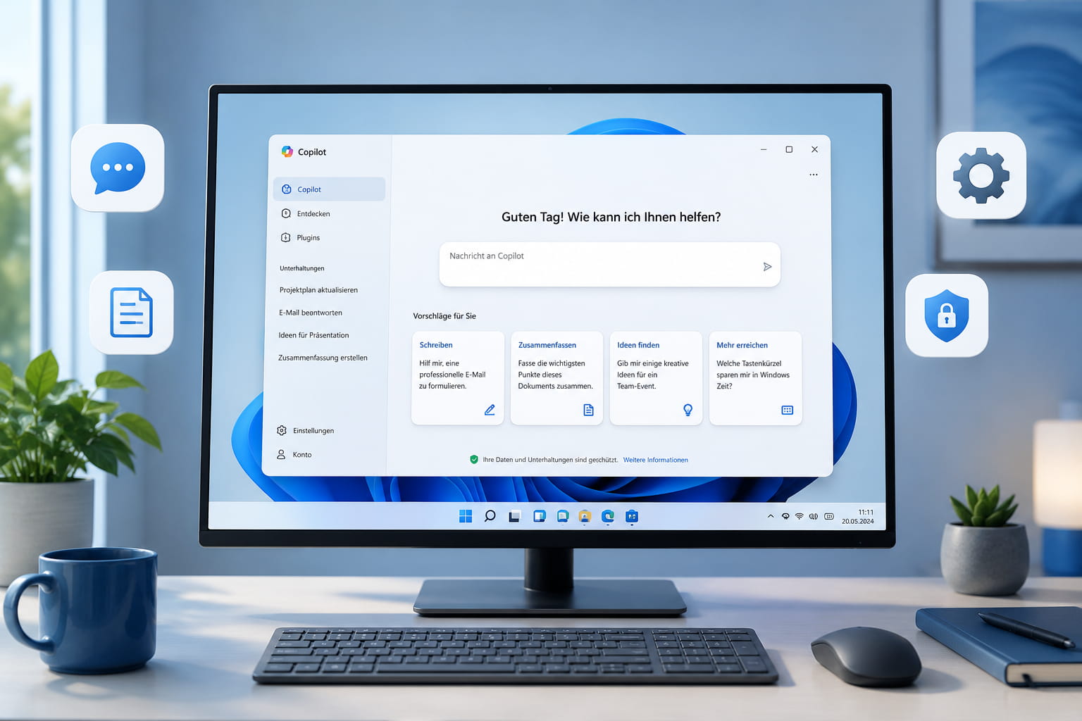 Copilot in Windows 11 auf einem modernen Desktop-PC