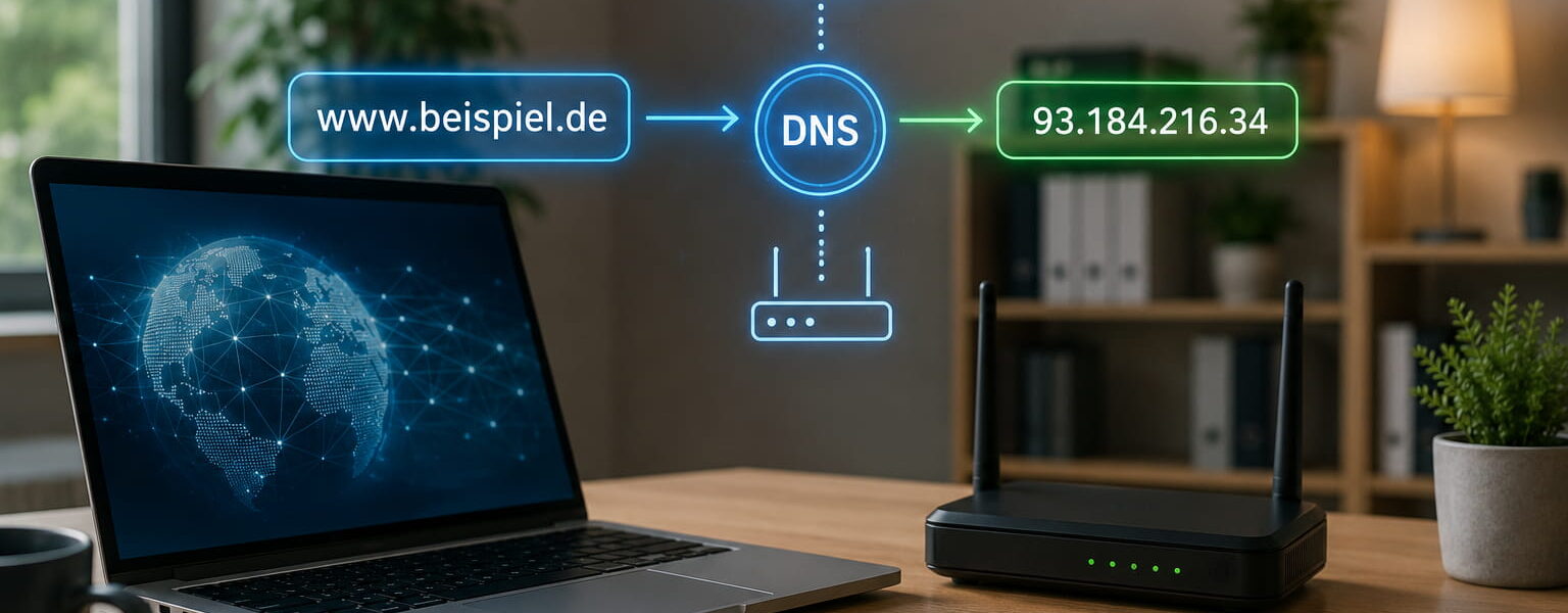 DNS einfach erklärt: Webadresse wird über den DNS-Server in eine IP-Adresse umgewandelt