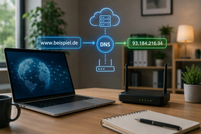 DNS einfach erklärt: Webadresse wird über den DNS-Server in eine IP-Adresse umgewandelt