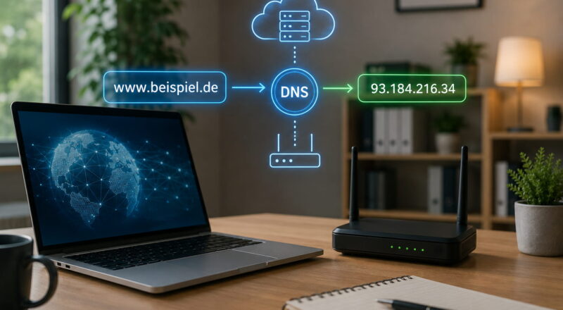 DNS einfach erklärt: Webadresse wird über den DNS-Server in eine IP-Adresse umgewandelt