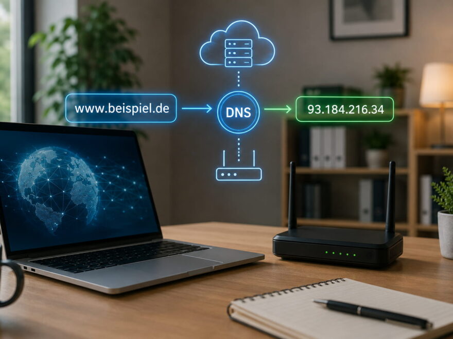 DNS einfach erklärt: Webadresse wird über den DNS-Server in eine IP-Adresse umgewandelt