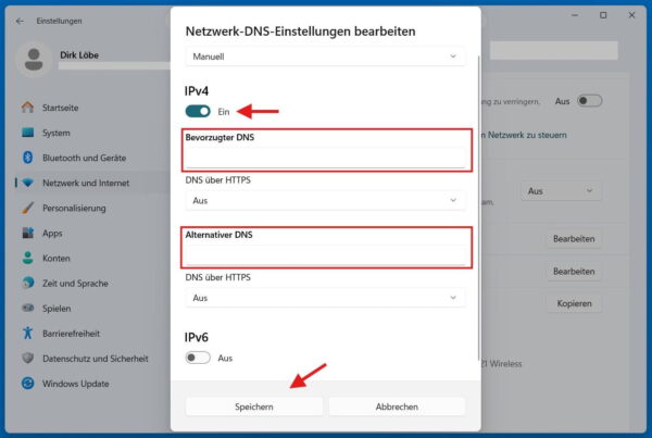 DNS-Server unter Windows 11 manuell einstellen DNS im Router oder PC: DNS-Server unter Windows 11 manuell eintragen
