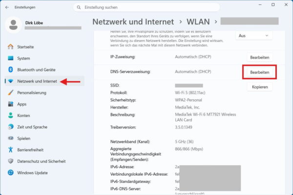 DNS im Router oder PC unter Windows 11 einstellen DNS im Router oder PC: DNS-Serverzuweisung in Windows 11 bearbeiten