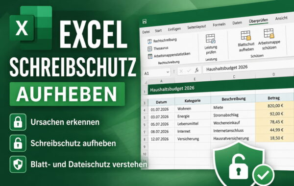 Excel Schreibschutz aufheben bei einer geschützten Arbeitsmappe