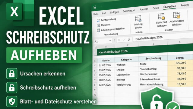 Excel Schreibschutz aufheben bei einer geschützten Arbeitsmappe