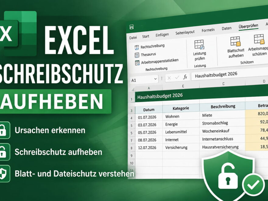 Excel Schreibschutz aufheben bei einer geschützten Arbeitsmappe