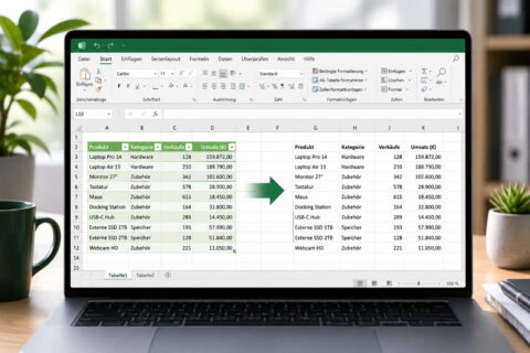 Excel-Tabelle entfernen und Daten als normalen Zellbereich behalten