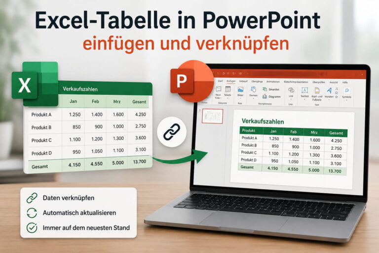 Excel-Tabelle in PowerPoint einfügen und verknüpfen
