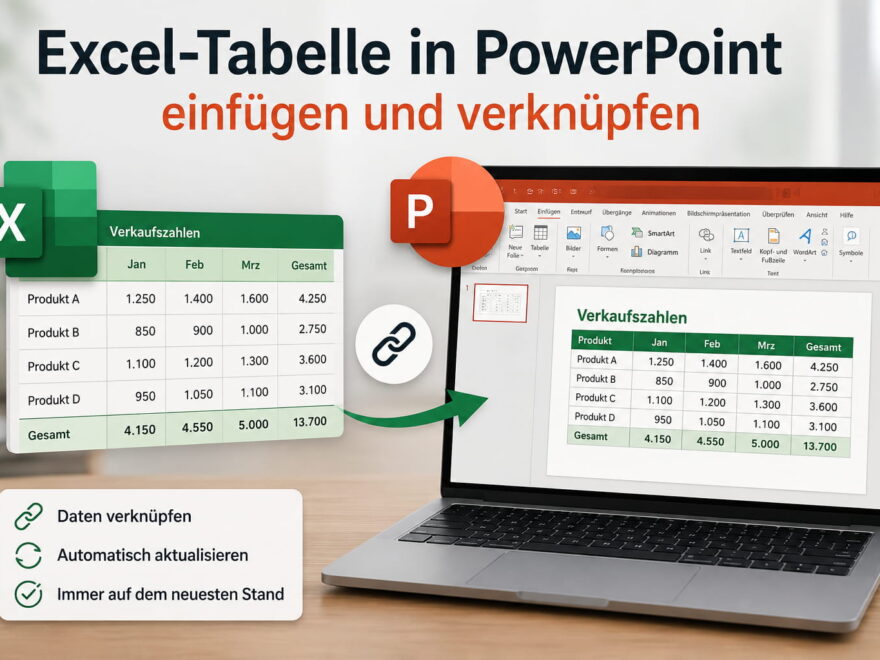 Excel-Tabelle in PowerPoint einfügen und verknüpfen