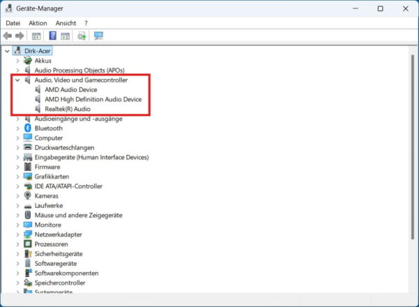 Audiotreiber im Windows Geräte-Manager kontrollieren Generischer Audiotreiber im Geräte-Manager unter Windows prüfen