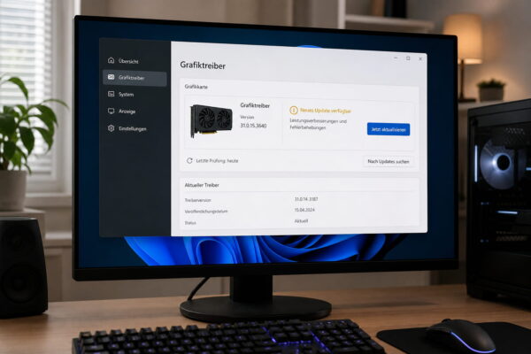 Grafikkartentreiber aktualisieren bei Grafikproblemen Grafikkartentreiber-Software mit Hinweis auf ein verfügbares Update