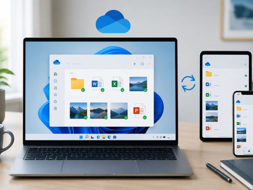 OneDrive unter Windows 11 synchronisiert Dateien zwischen Laptop, Tablet und Smartphone