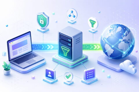proxy server featured Proxy-Server als Vermittler zwischen Laptop und Internet mit Schutz- und Filterfunktionen