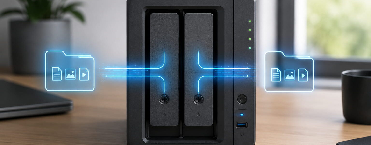 NAS mit zwei Festplatten als RAID 1 zur Datenspiegelung