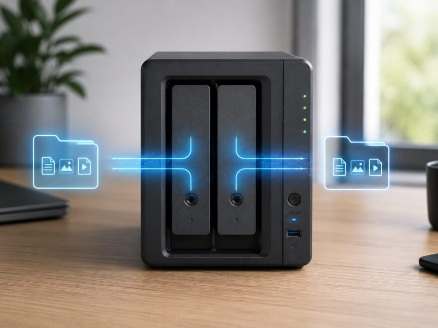 NAS mit zwei Festplatten als RAID 1 zur Datenspiegelung
