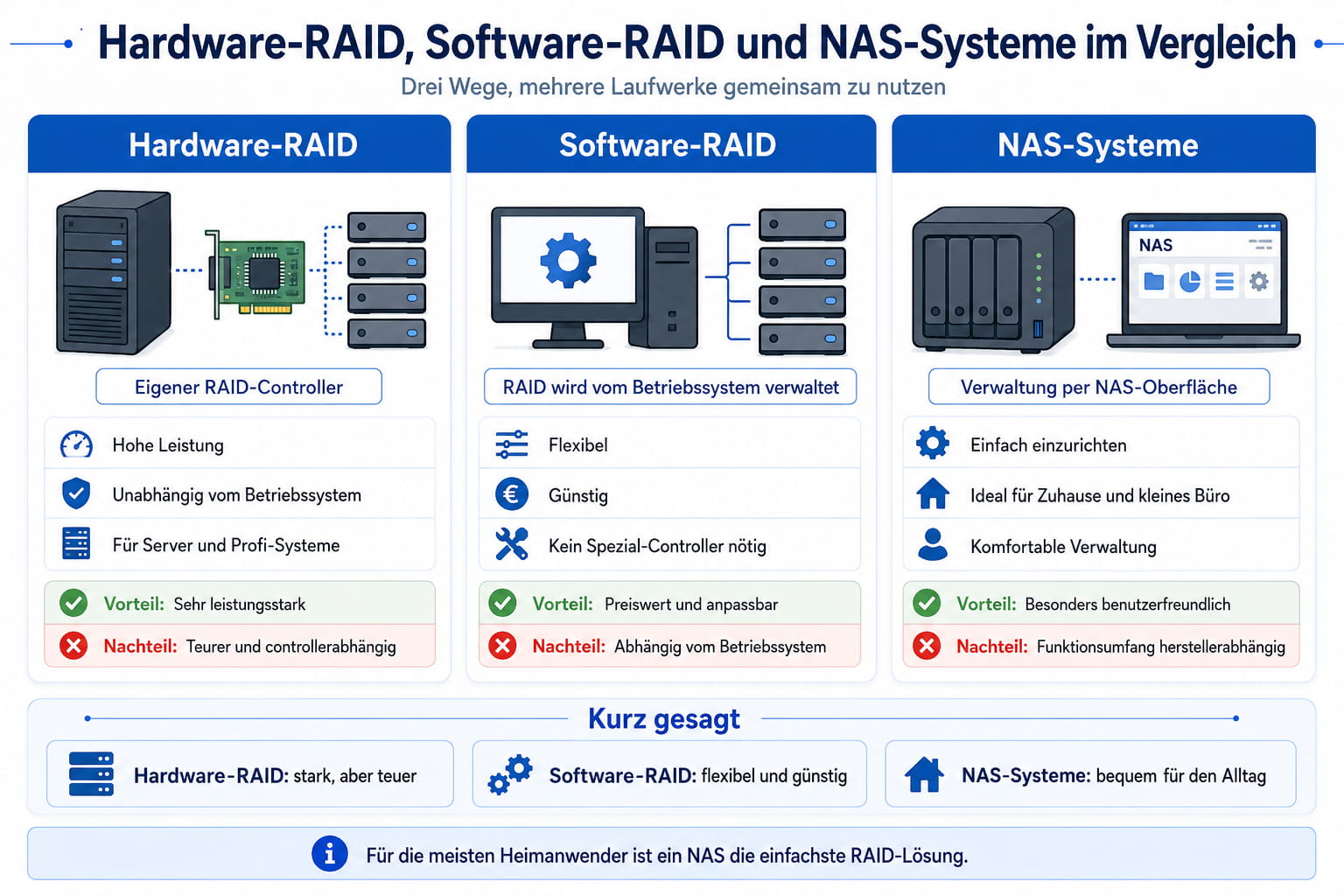 RAID einfach erklärt: Level, Vorteile & Tipps