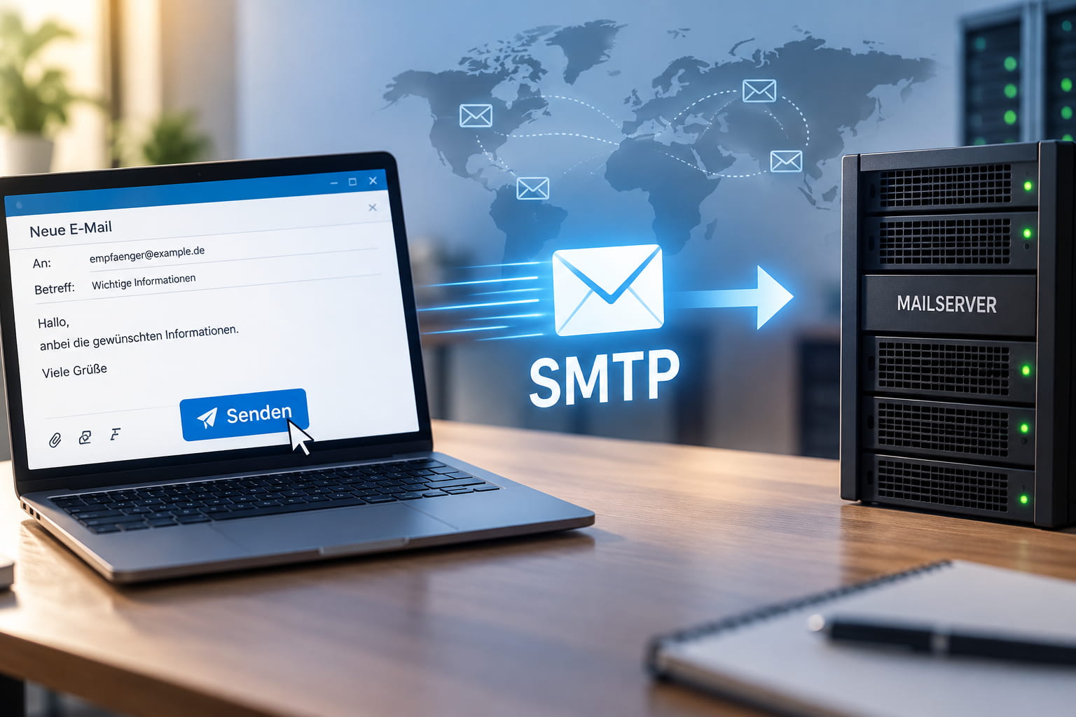 smtp beitragsbild SMTP beim Versand einer E-Mail über einen Mailserver