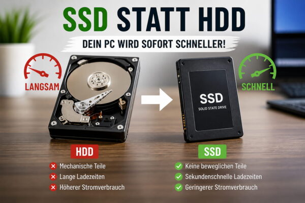 SSD statt HDD: Vergleich der Vorteile von SSD-Festplatten bei Geschwindigkeit und Ladezeiten