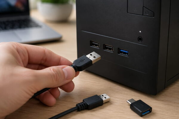 USB-Kabel und Anschluss am PC prüfen USB-Kabel und USB-Anschluss am PC prüfen, wenn der USB-Anschluss nicht funktioniert