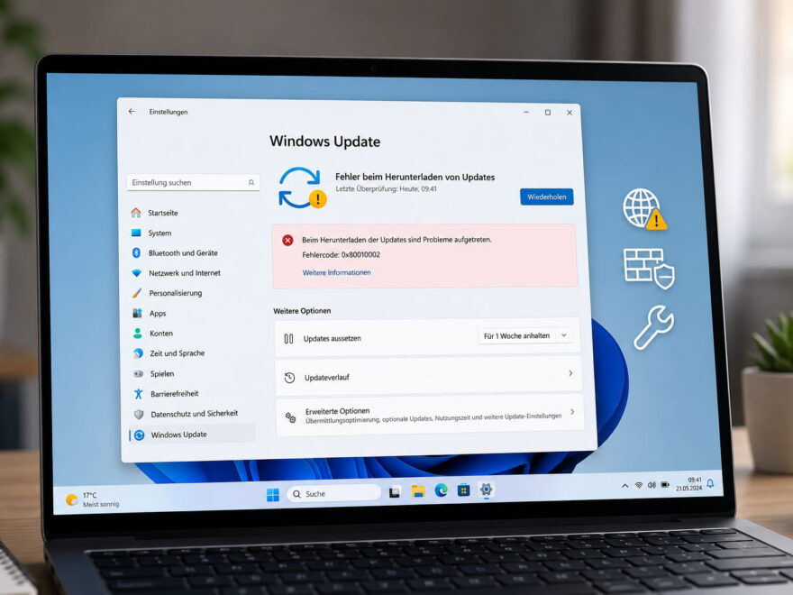 Windows 11 Update-Fehler 0x80010002 beim Herunterladen von Updates