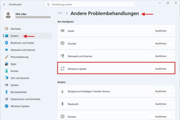Windows Update Problembehandlung bei Fehler 0x80070005 Zugriff verweigert ausführen