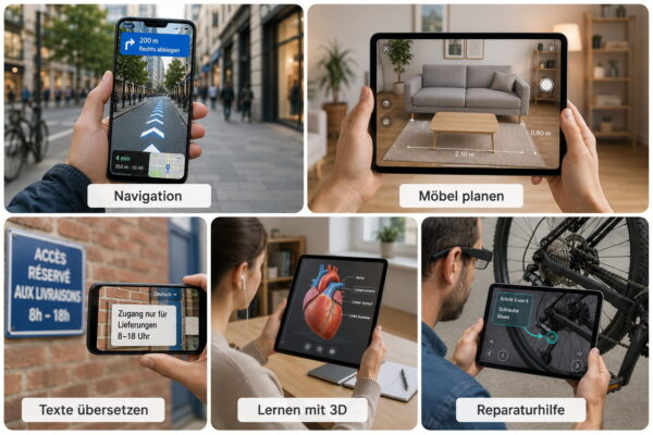 Augmented Reality bei Navigation, Lernen, Übersetzung und Reparatur