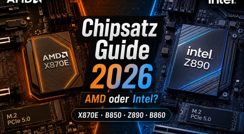 Chipsatz-Guide 2026 mit AMD X870E, B850 sowie Intel Z890 und B860 im Vergleich