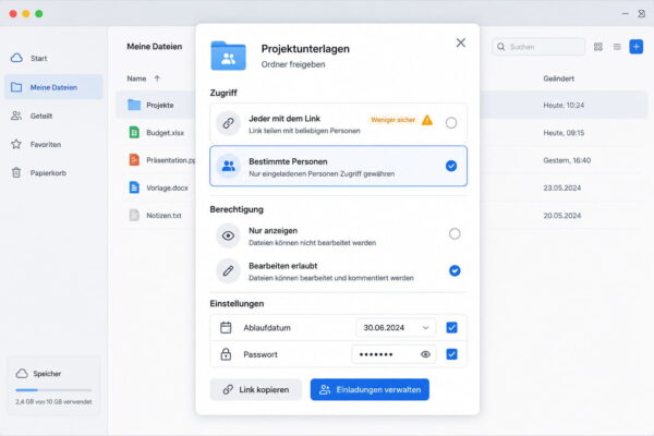 Cloud-Freigaben und geteilte Links sicher verwalten Cloud-Speicher sicher nutzen durch kontrollierte Freigaben und geschützte Links