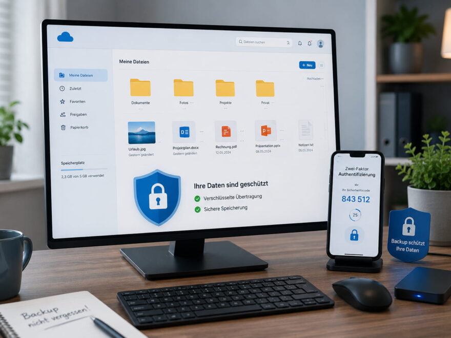 Cloud-Speicher sicher nutzen mit Passwortschutz, Zwei-Faktor-Authentifizierung und Backup