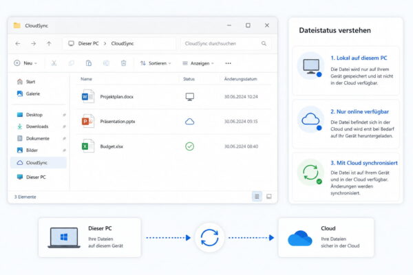 Cloud-Synchronisierung zwischen PC und Online-Speicher verstehen Cloud-Speicher sicher nutzen durch richtig eingerichtete Synchronisierung von Dateien
