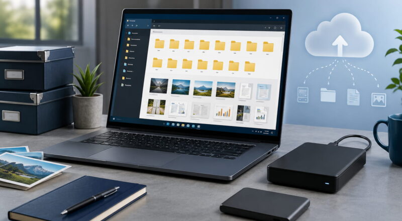 Langzeitarchivierung von Daten mit Laptop, externer Festplatte, SSD und Cloud-Sicherung