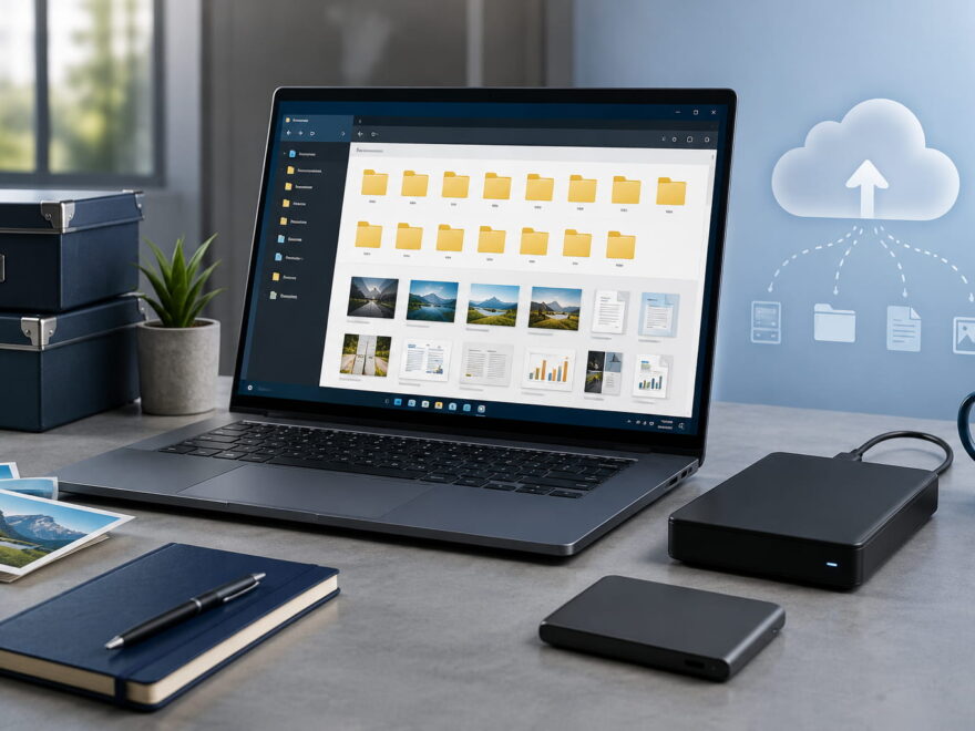 Langzeitarchivierung von Daten mit Laptop, externer Festplatte, SSD und Cloud-Sicherung