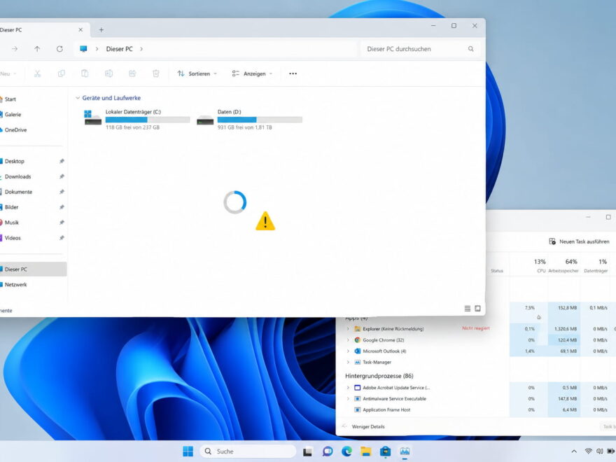 Windows 11 Explorer langsam: Datei-Explorer reagiert nicht und lässt sich über den Task-Manager prüfen
