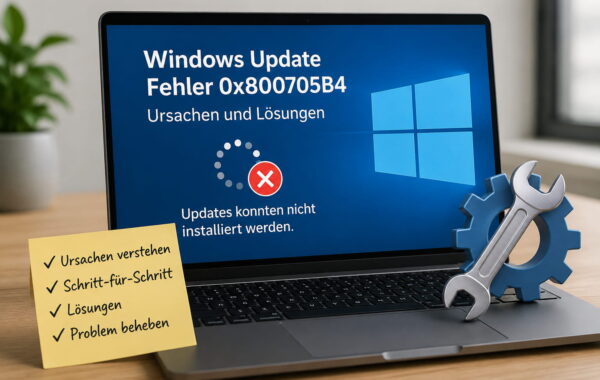 Windows-Update-Fehler 0x800705b4 auf einem Laptop mit Reparatursymbolen