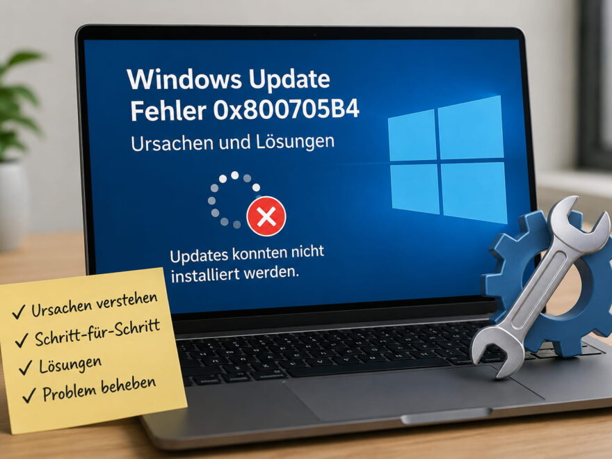Windows-Update-Fehler 0x800705b4 auf einem Laptop mit Reparatursymbolen