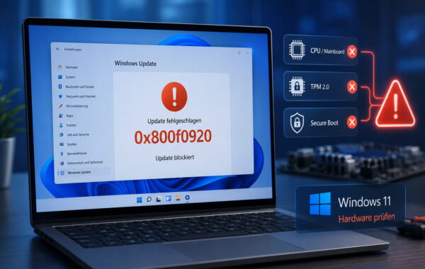 Windows-11-Update-Fehler 0x800f0920 durch nicht unterstützte Hardware