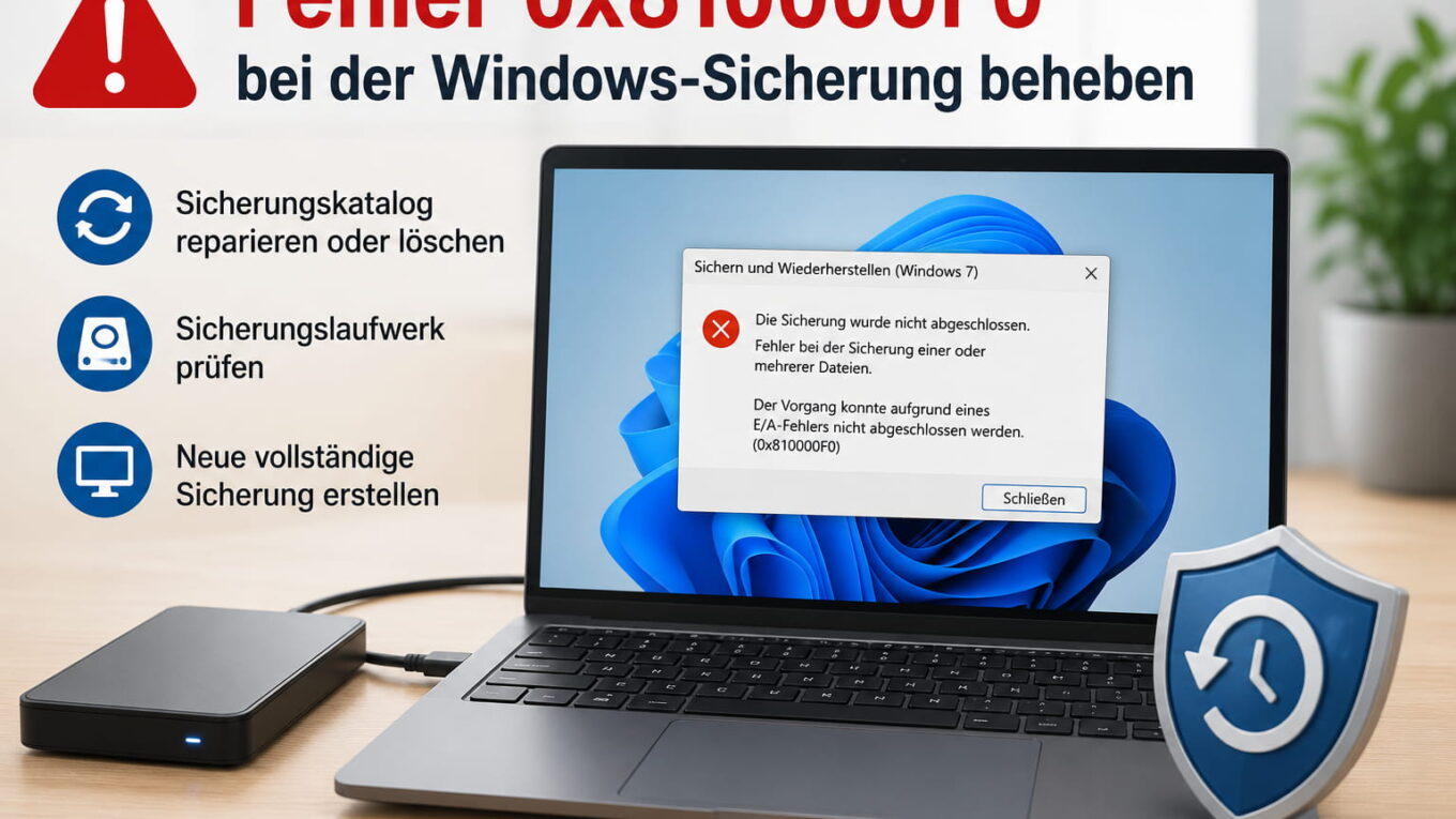 Fehler 0x810000F0 beheben und Windows-Sicherung reparieren