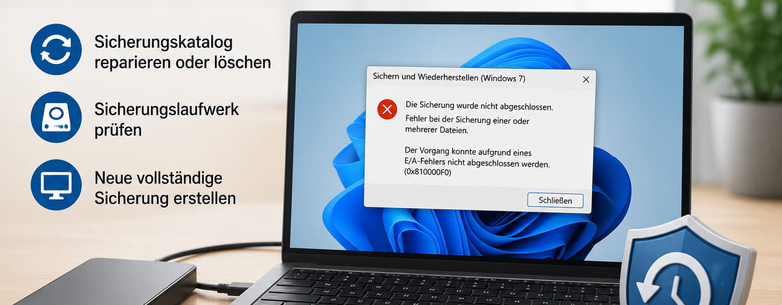 Fehler 0x810000F0 beheben und Windows-Sicherung reparieren